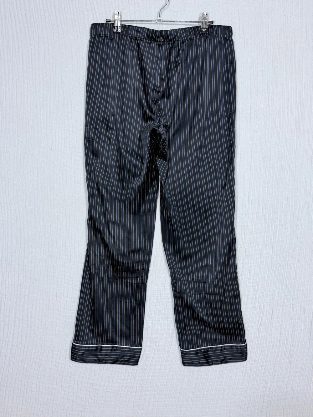 Victoria’s Secret Black Pinstripe Satin Pajama SET | Button Front | Size M